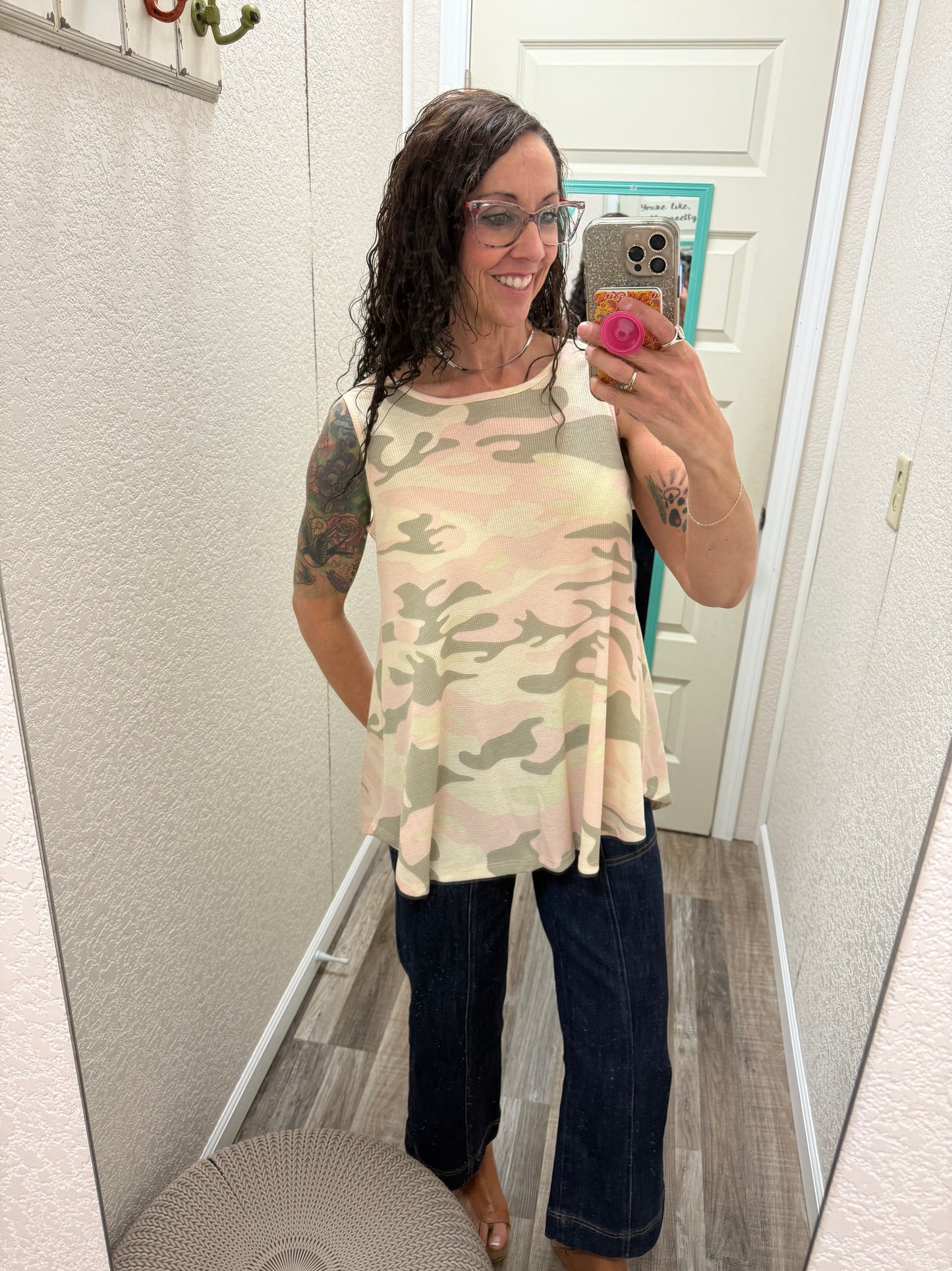 Pink Camo Faye Tank Top