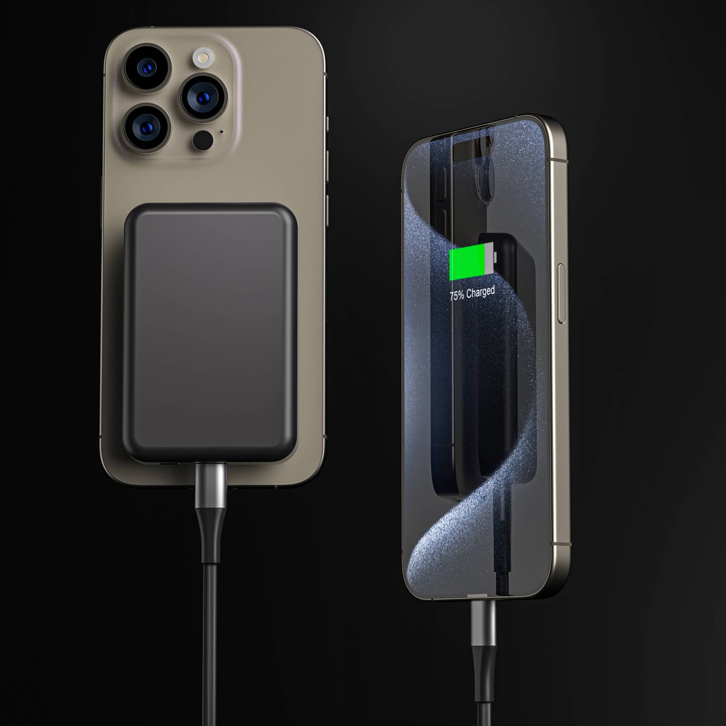 Black MagSafe 7200mAh Wireless Power Bank – Fast & Portable
