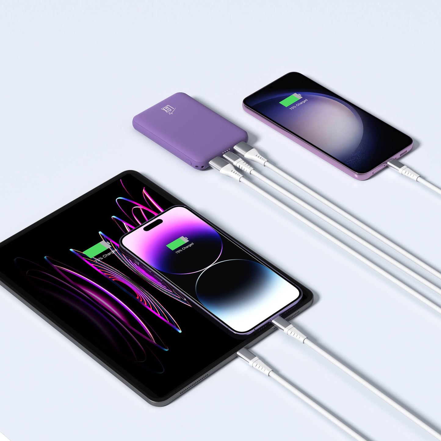 LAX 6600mAh Power Bank – Fast, Reliable, and Travel-Ready: Lilac