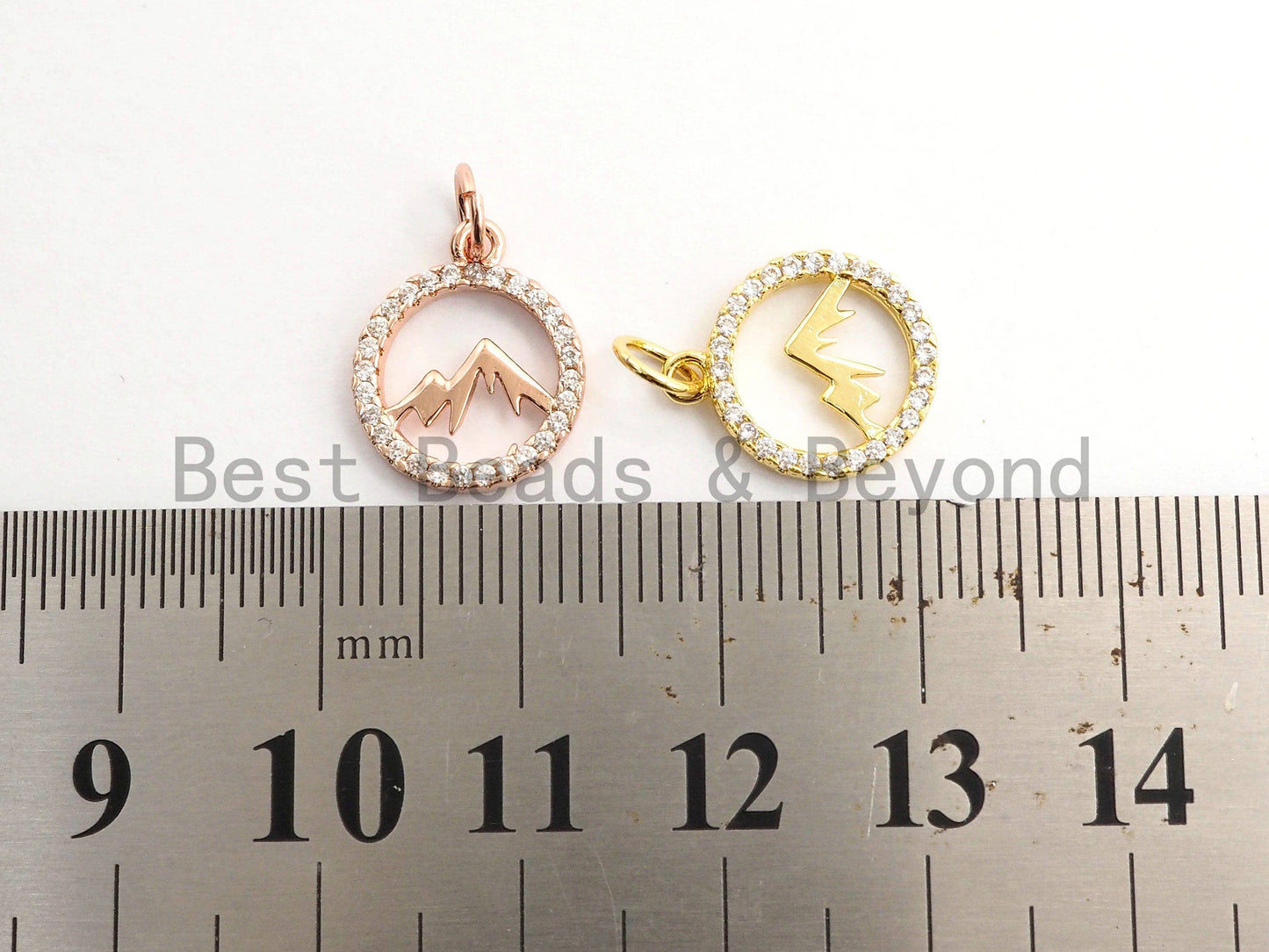 Gold Mountain Round Charm