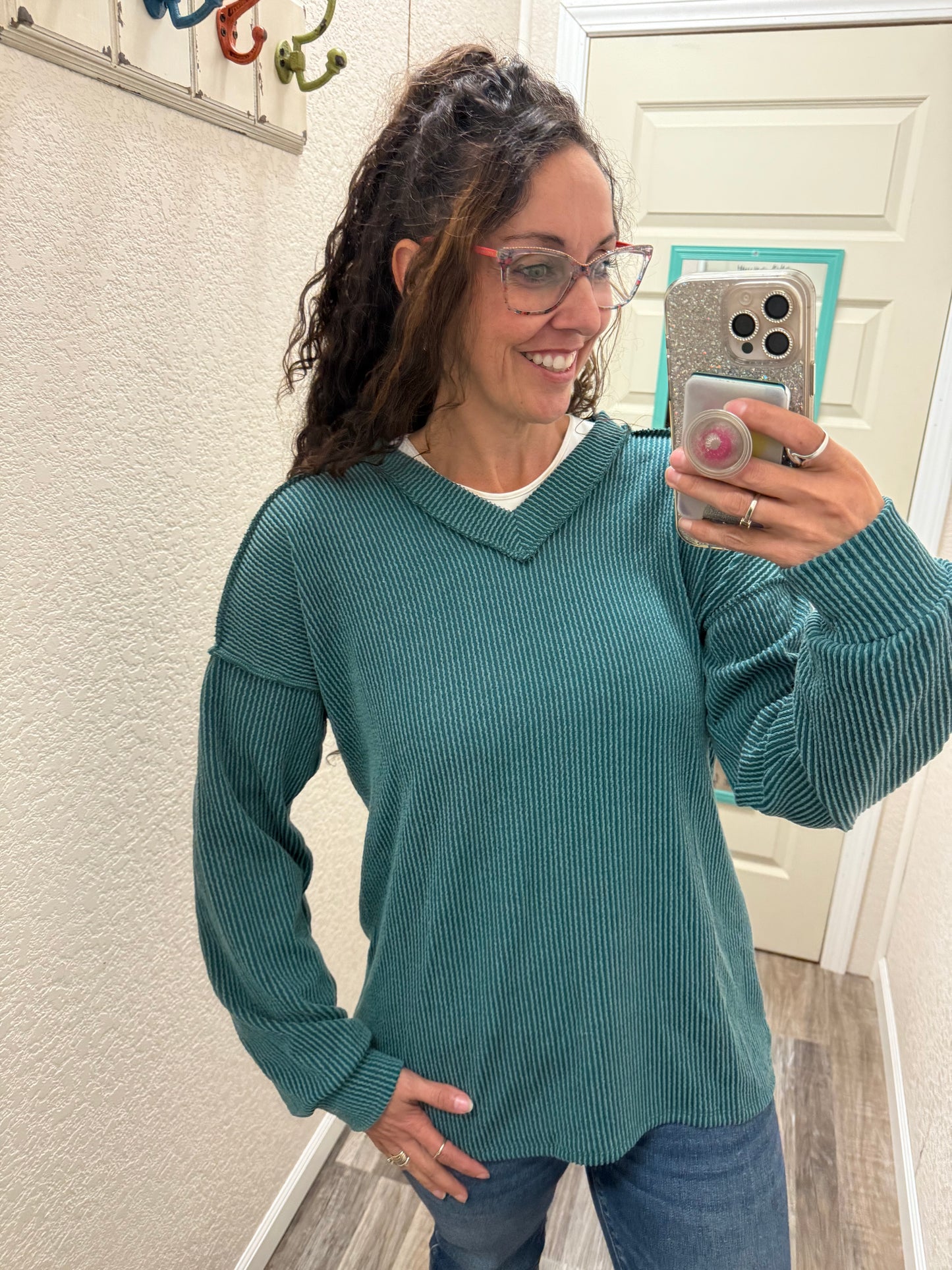 Autumn Nights Ribbed Long Sleeve Top
