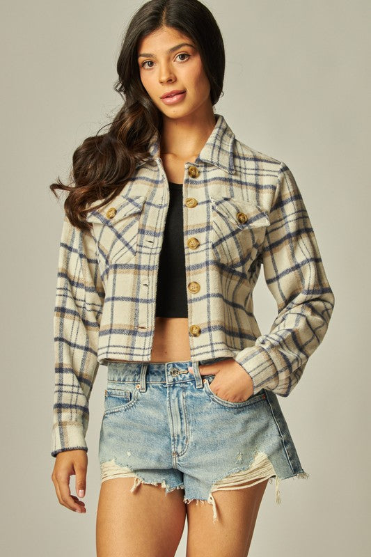 Shania Cropped Flannel Shacket