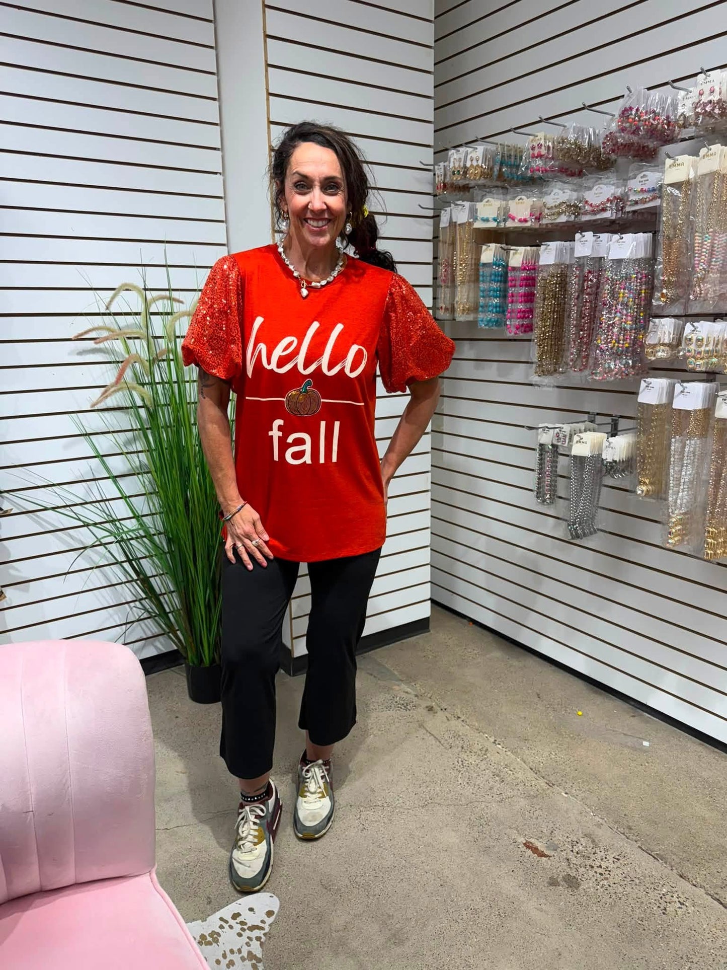 Hello Fall Short Sleeve Top
