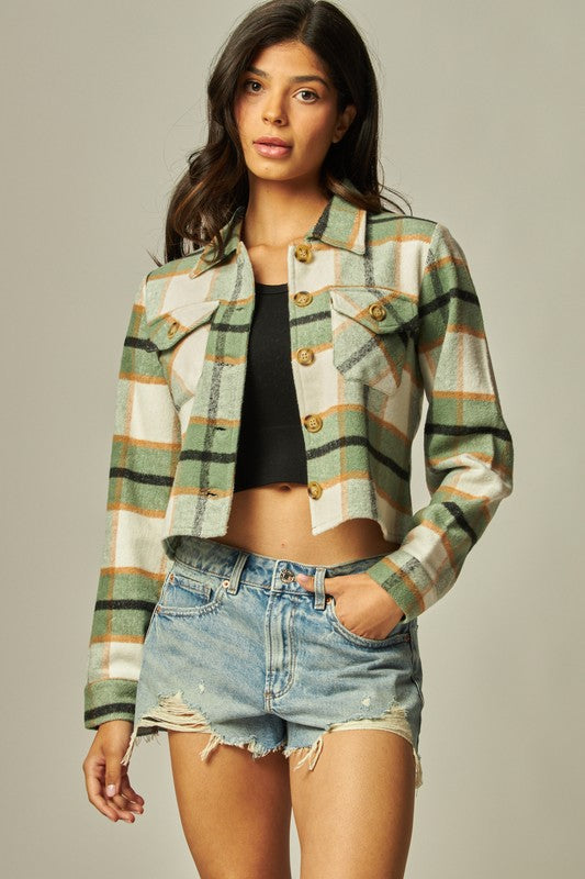 Shania Cropped Flannel Shacket
