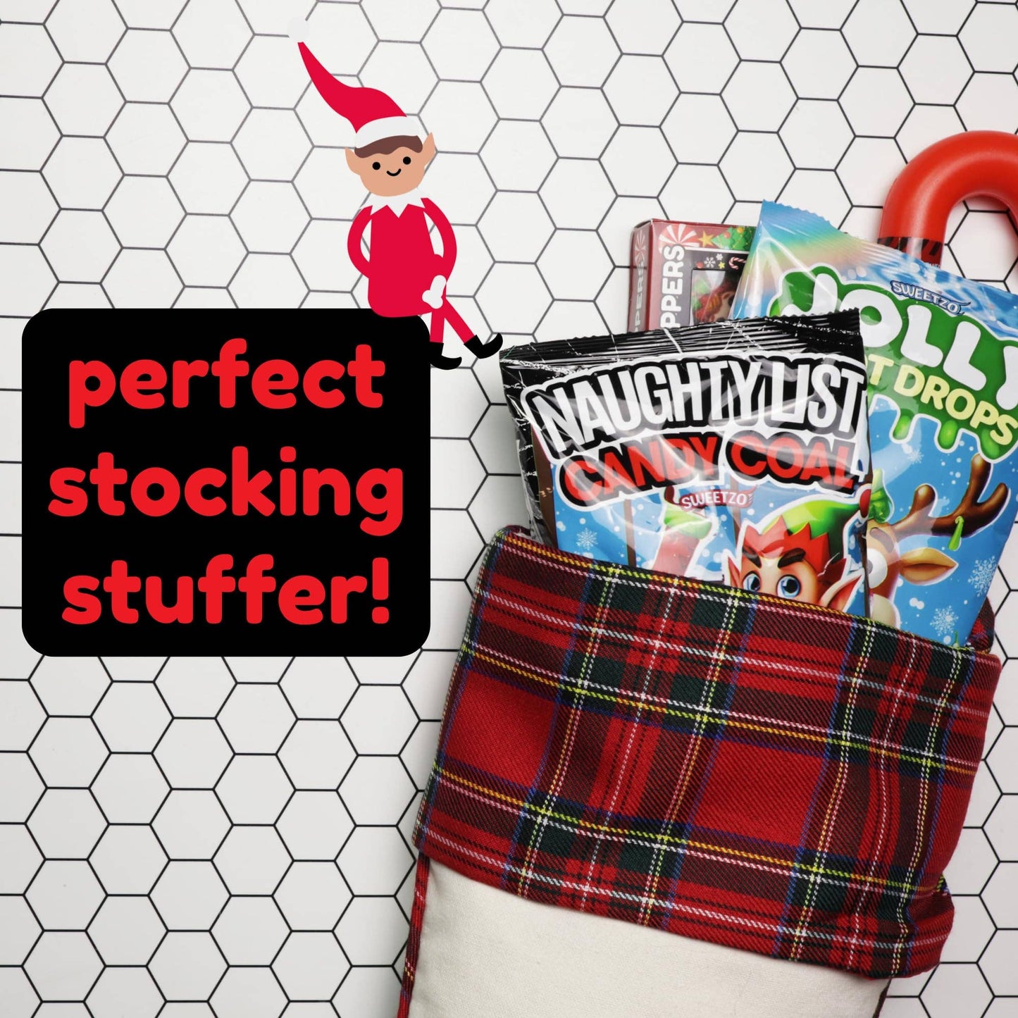 Christmas Candy Coal, Strawberry Gummies - Stocking Stuffer