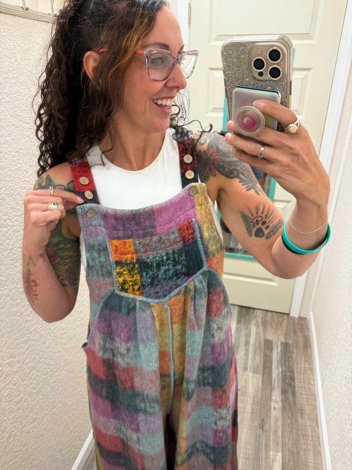 Patches Wide Leg Overalls (restock eta 9/22/25)