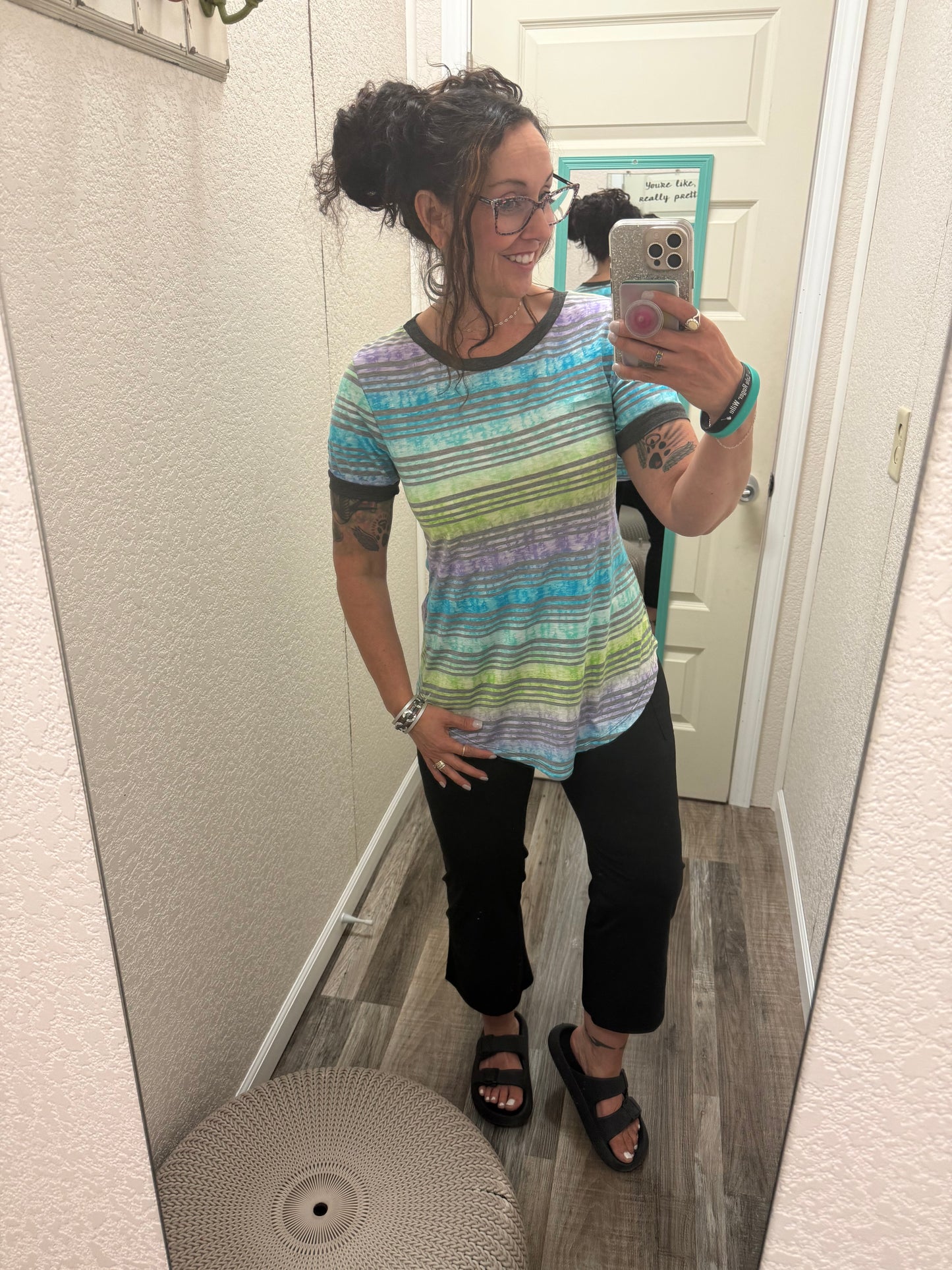 Summer Stripes Short Sleeve Top