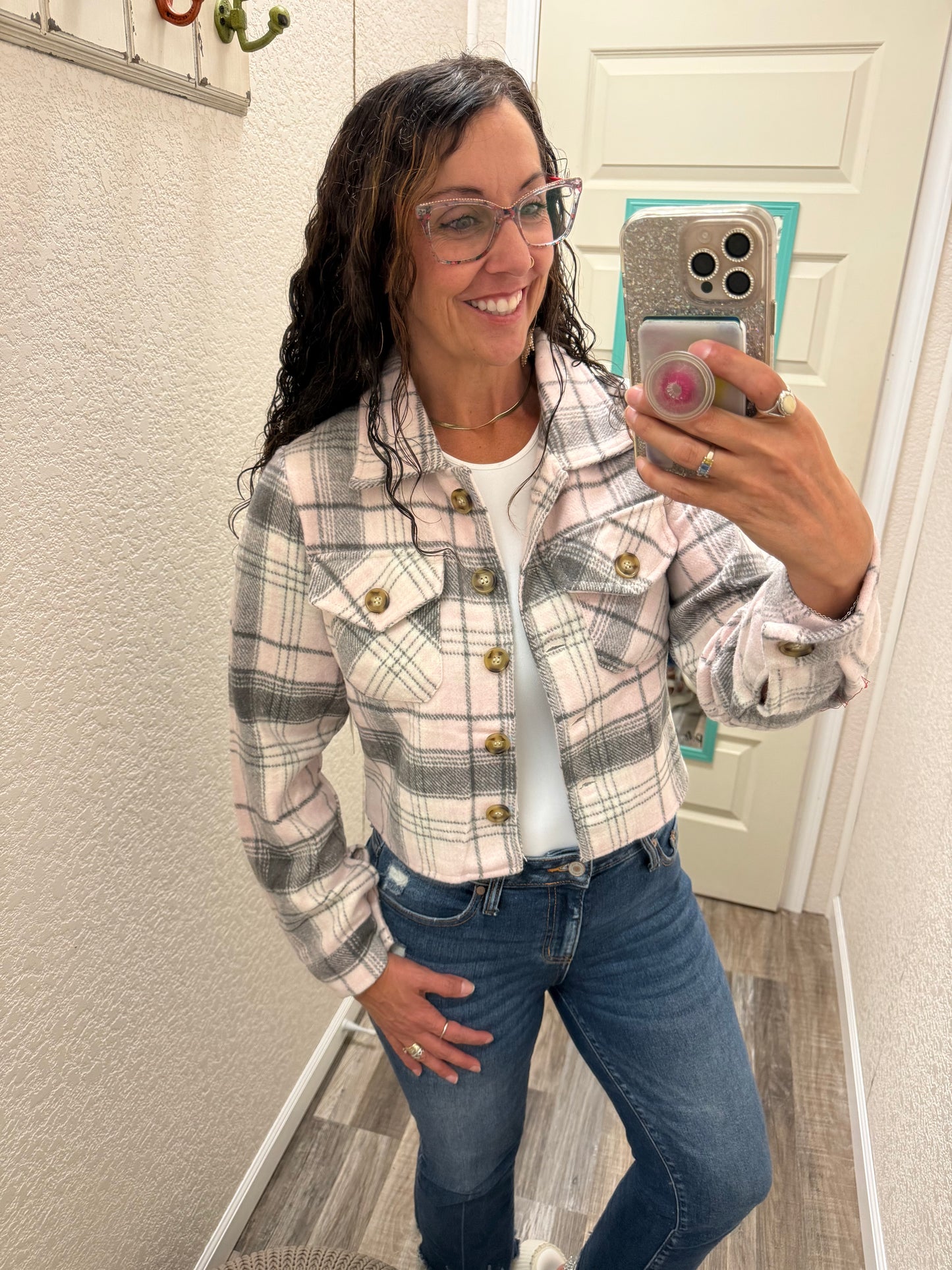 Shania Cropped Flannel Shacket