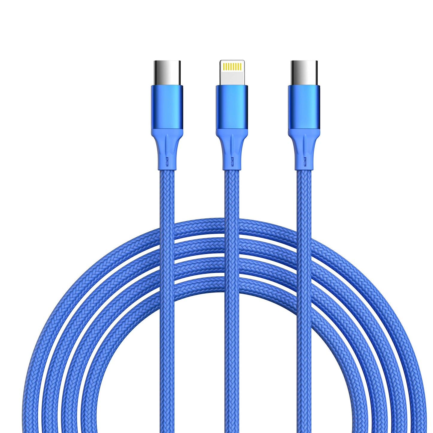 3-in-1 Pink Cable For IPhone/Ipad & Android Devices