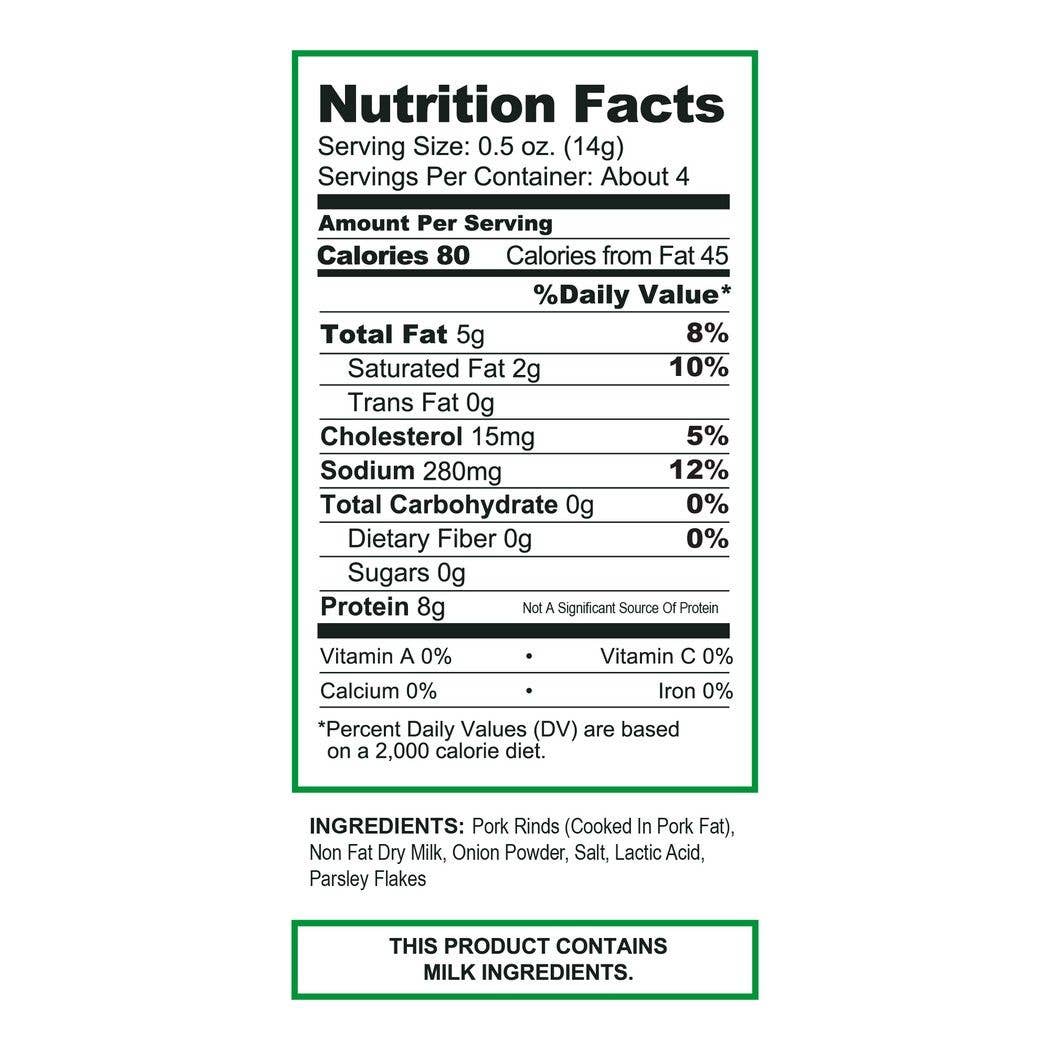 Onion & Sour Cream Pork Rinds 1.75oz Bag