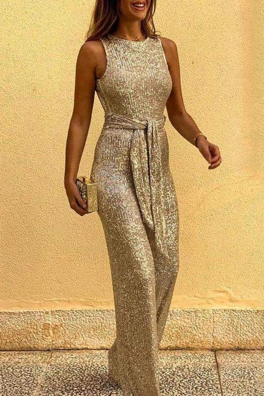 Golden Glitz & Glam Jumpsuit