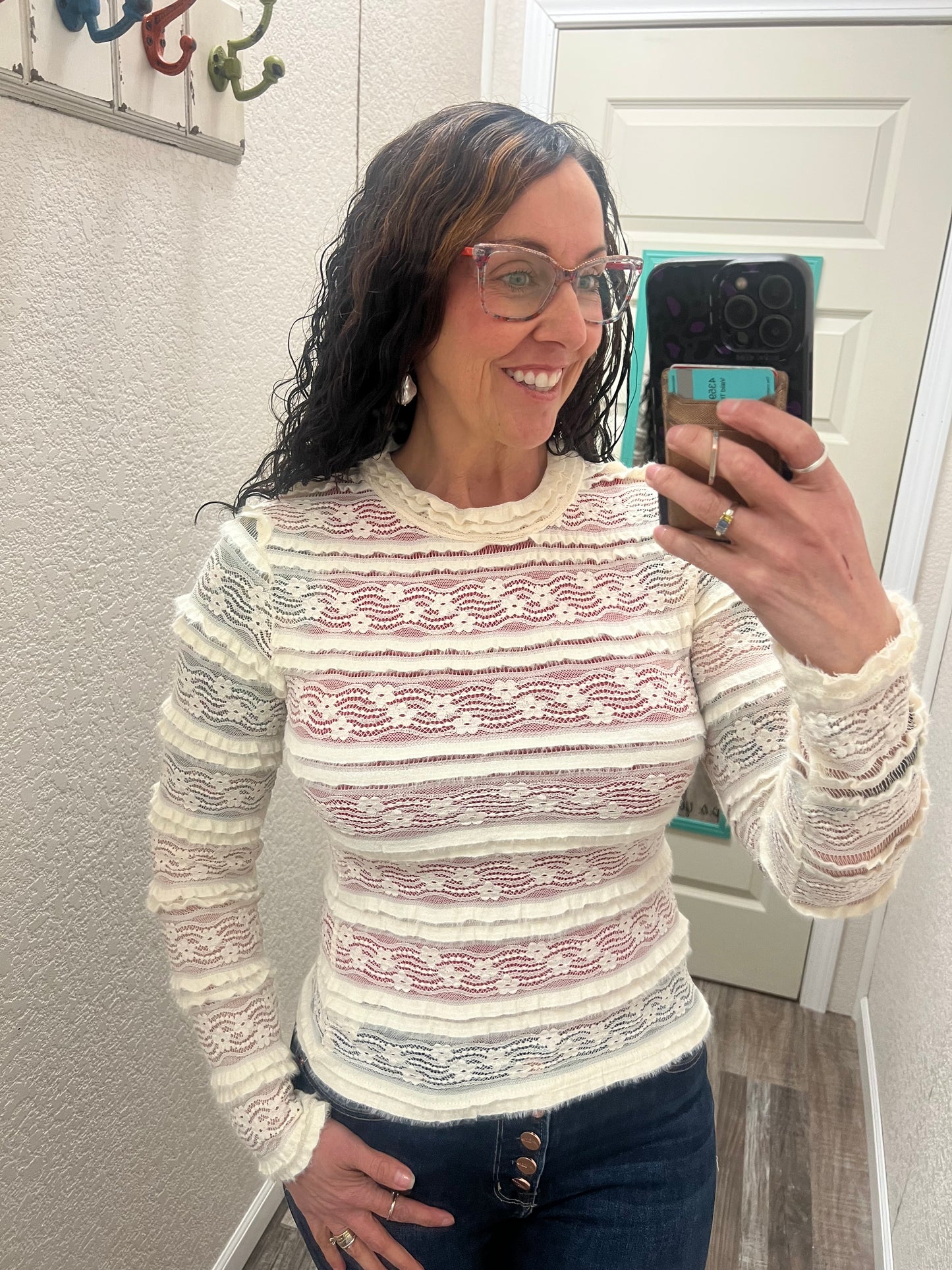 Ivory Night on the Town Long Sleeve top