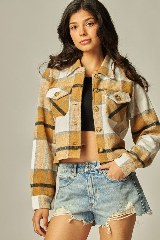 Shania Cropped Flannel Shacket