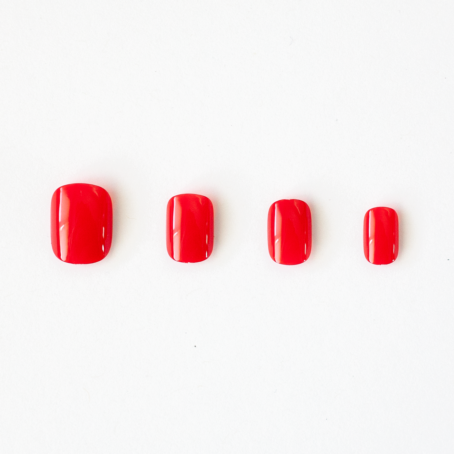 Red Hot | Bright Spicy Red Short Fake Nails Press-On Nails