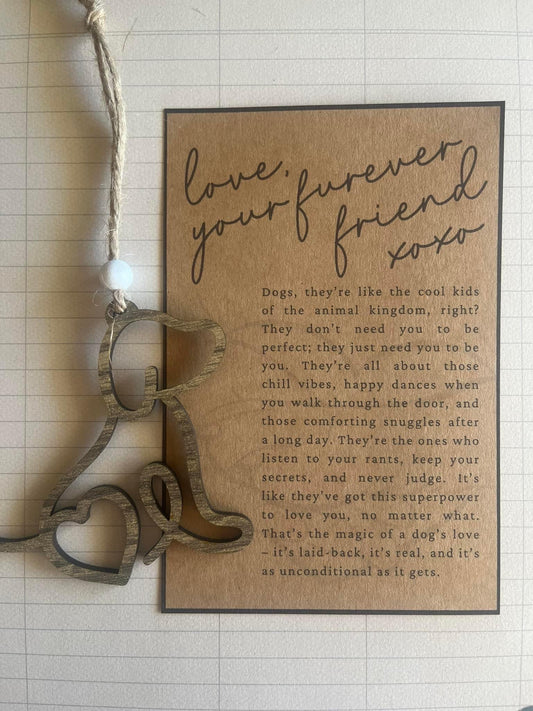 furever friend story card ornament dog