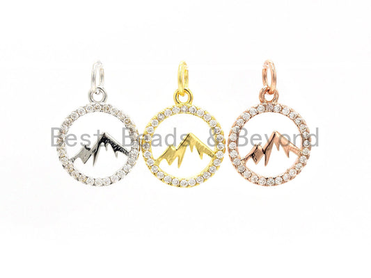 Silver Mountain Round Charm