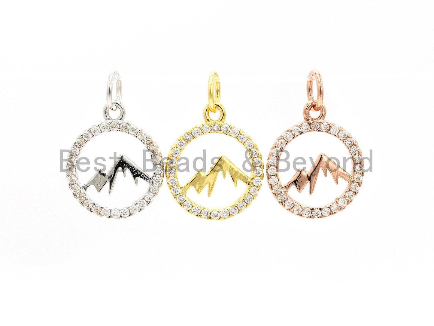 Gold Mountain Round Charm