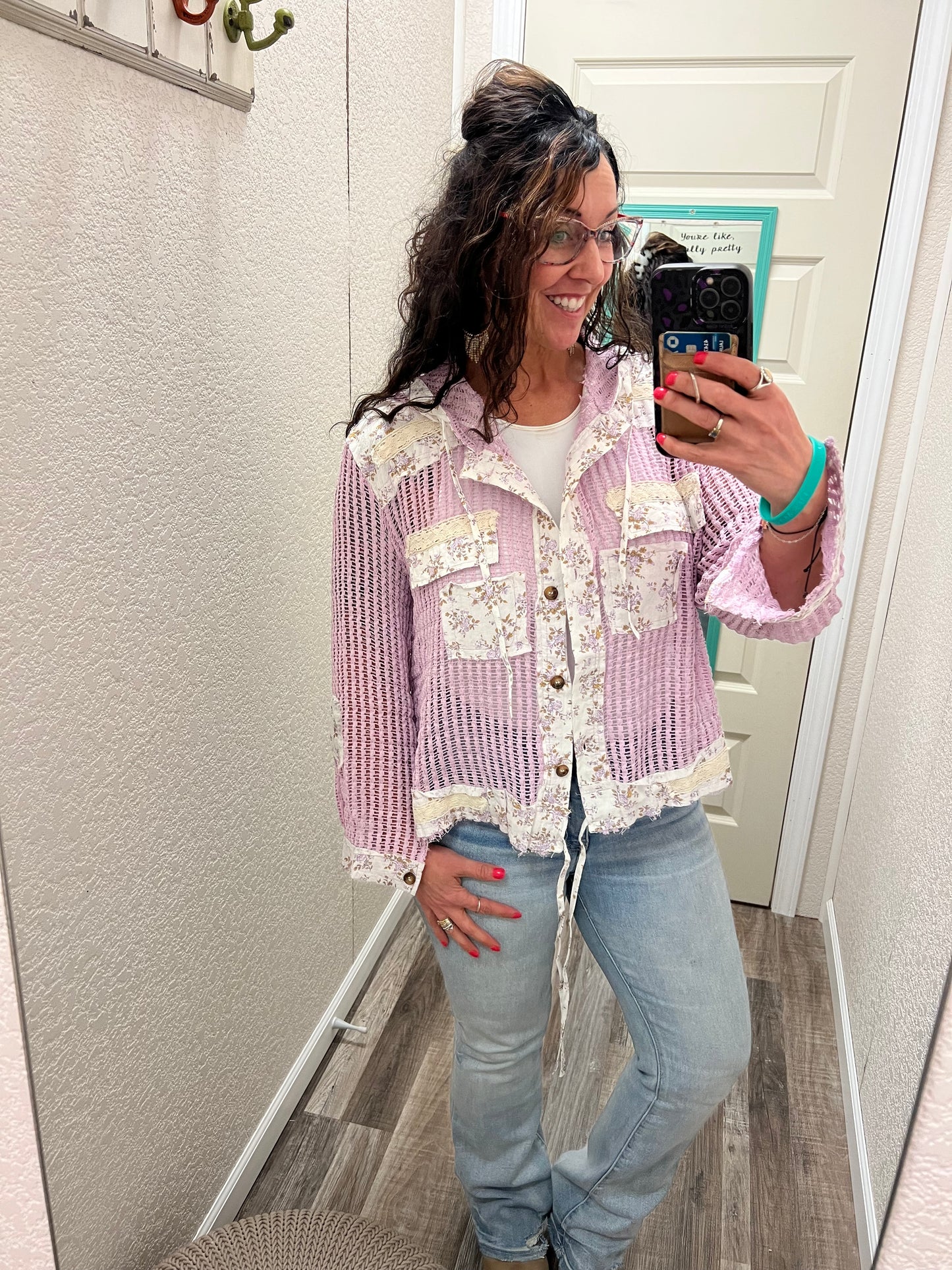 Lulu Crochet Button Up Hoodie