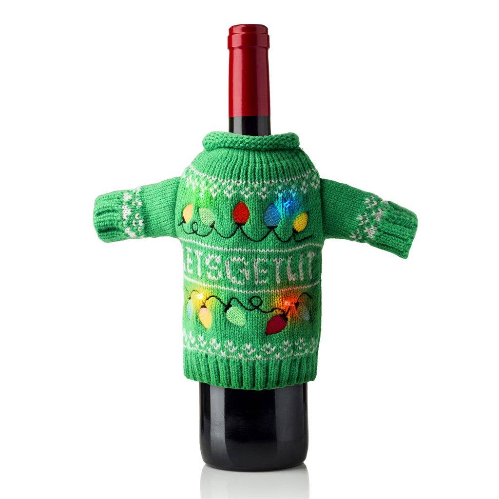 Light-Up Wine & Bottle Sweater