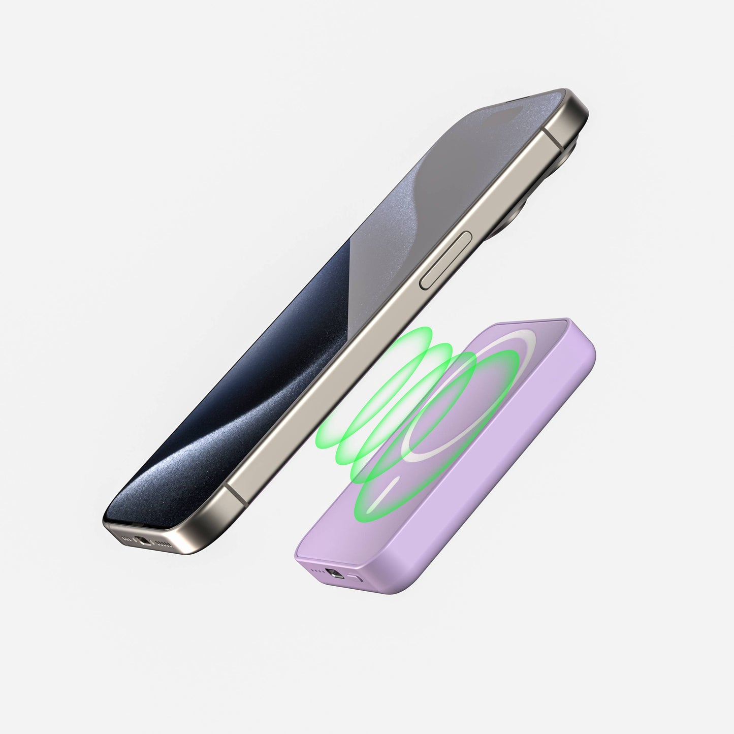 Lavender MagSafe 7200mAh Wireless Power Bank – Fast & Portable