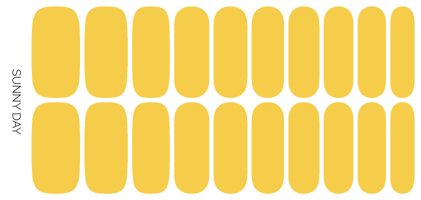Sunny Day | Warm Yellow Solid Nail Color Nail Wrap Set