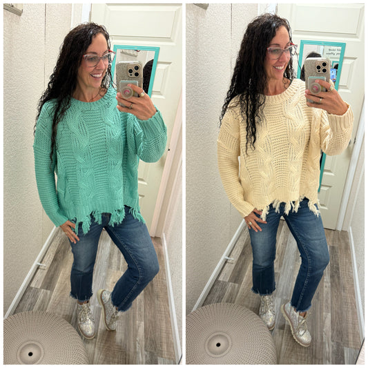 Brin Distressed Fall Sweater