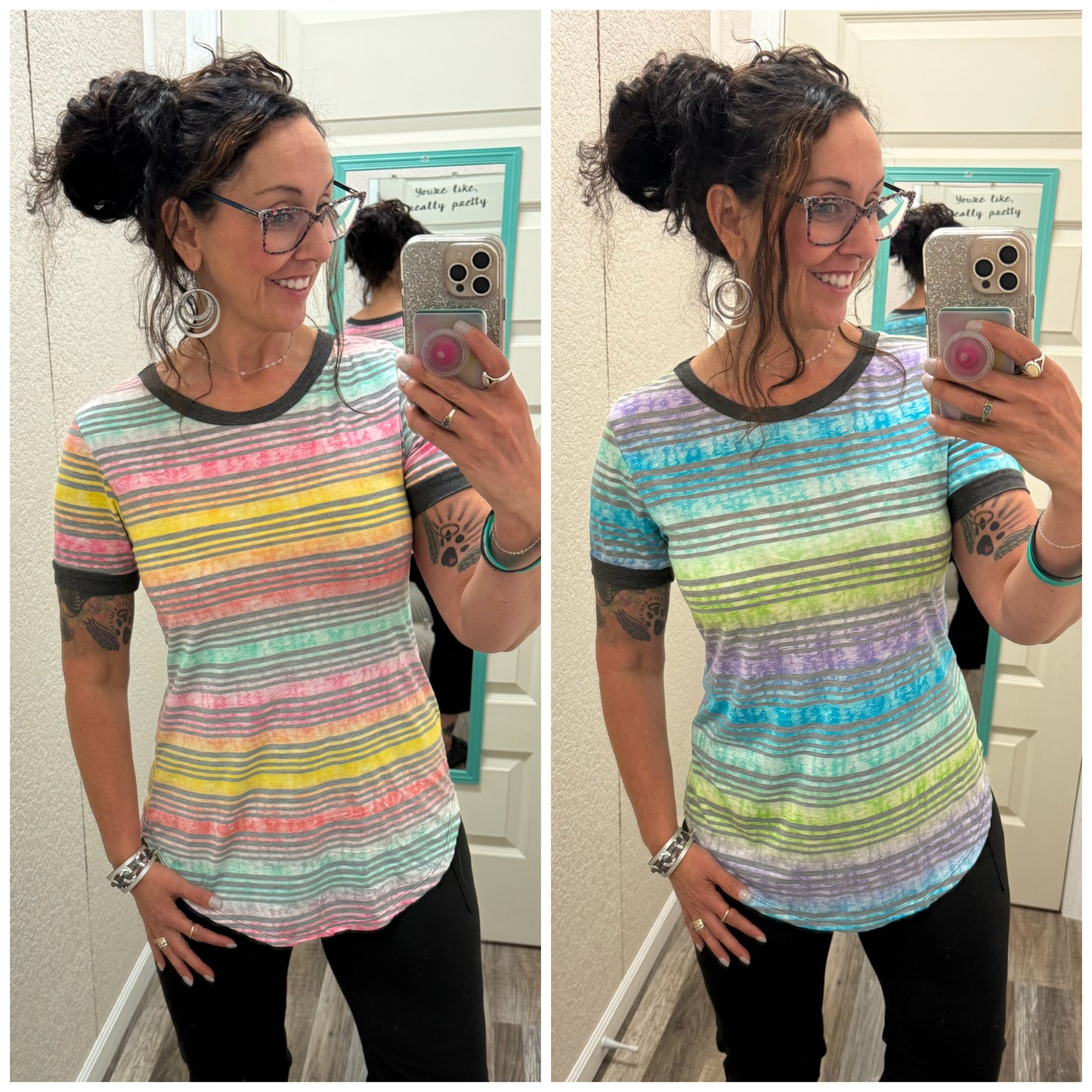 Summer Stripes Short Sleeve Top