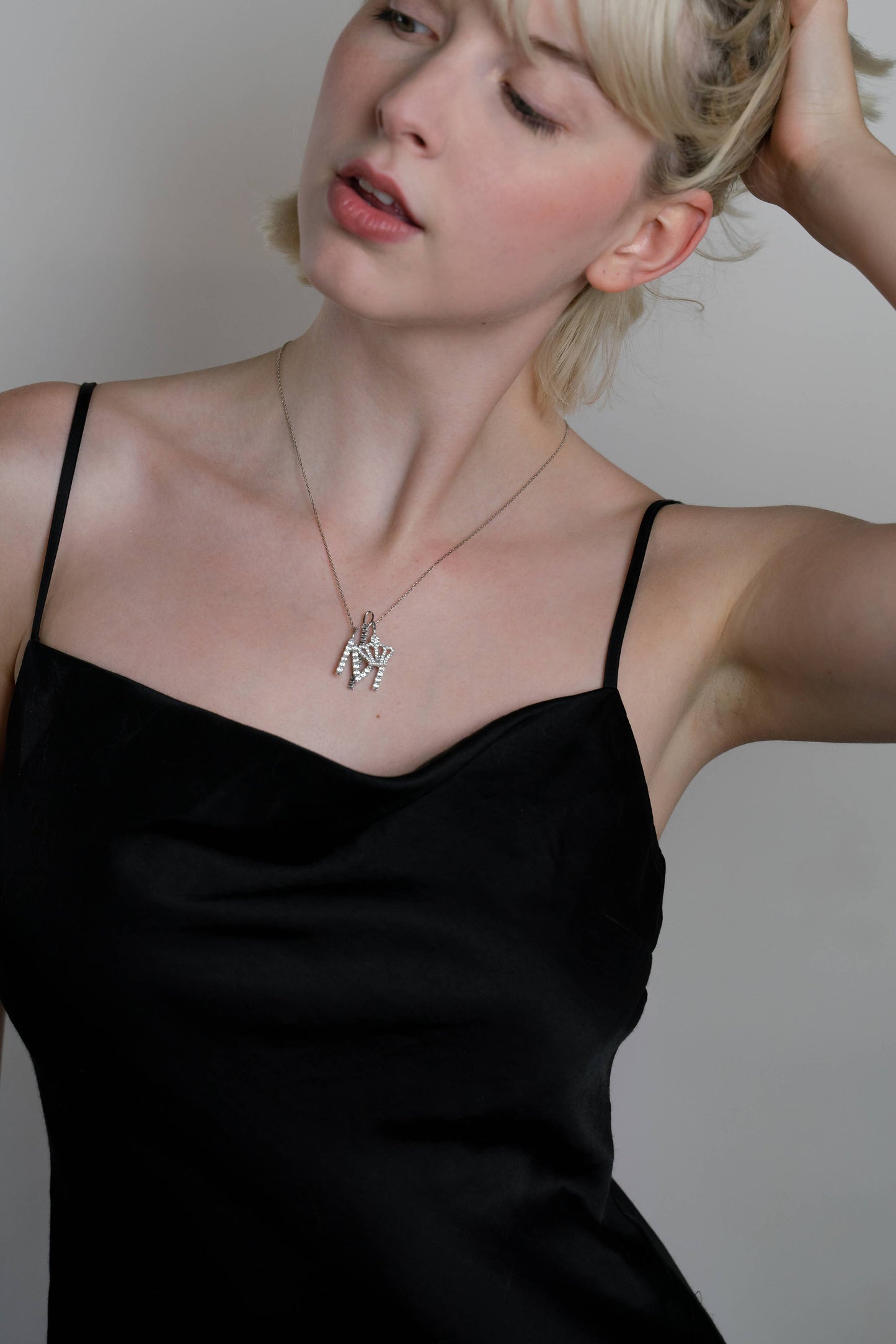 Skinny Cable Chain Necklace | Threader Charm Necklace : Gold / 16 Inches