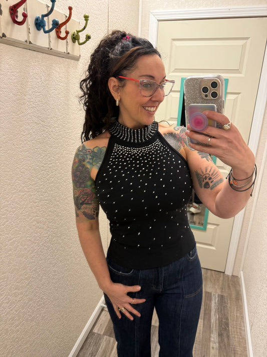 Belinda Bling Halter Tank