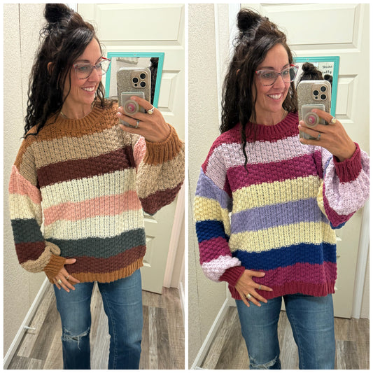 Stella Stripes Color Block Chunky Sweater