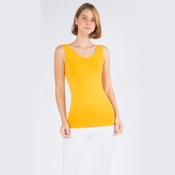 Reversible V or U neck Second Skin Tank