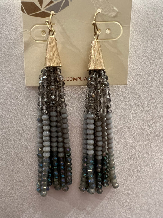 Grey Ombre Seed Bead Earrings