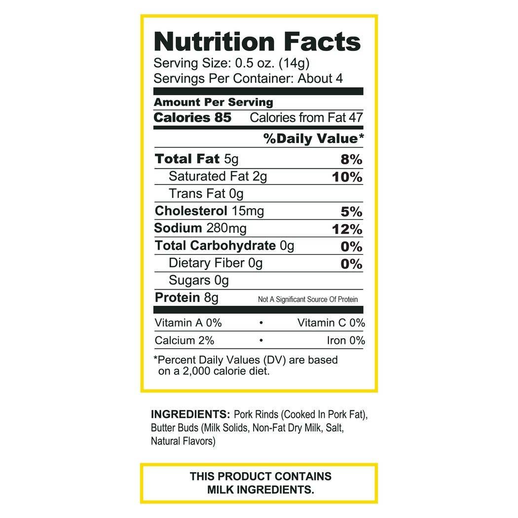 Salted Butter Pork Rinds 1.75oz Bag