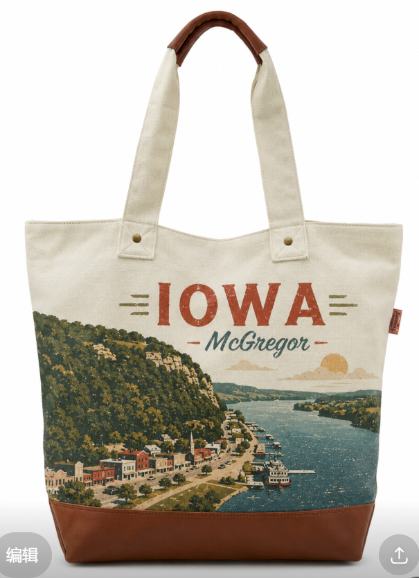 McGregor Iowa Scenic River Canvas Tote Bag