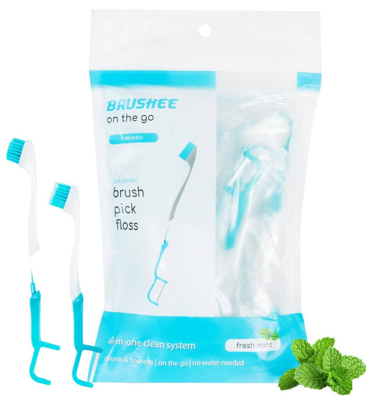 Brushee Disposable On-The-Go Mini-Toothbrush: 24 Pack