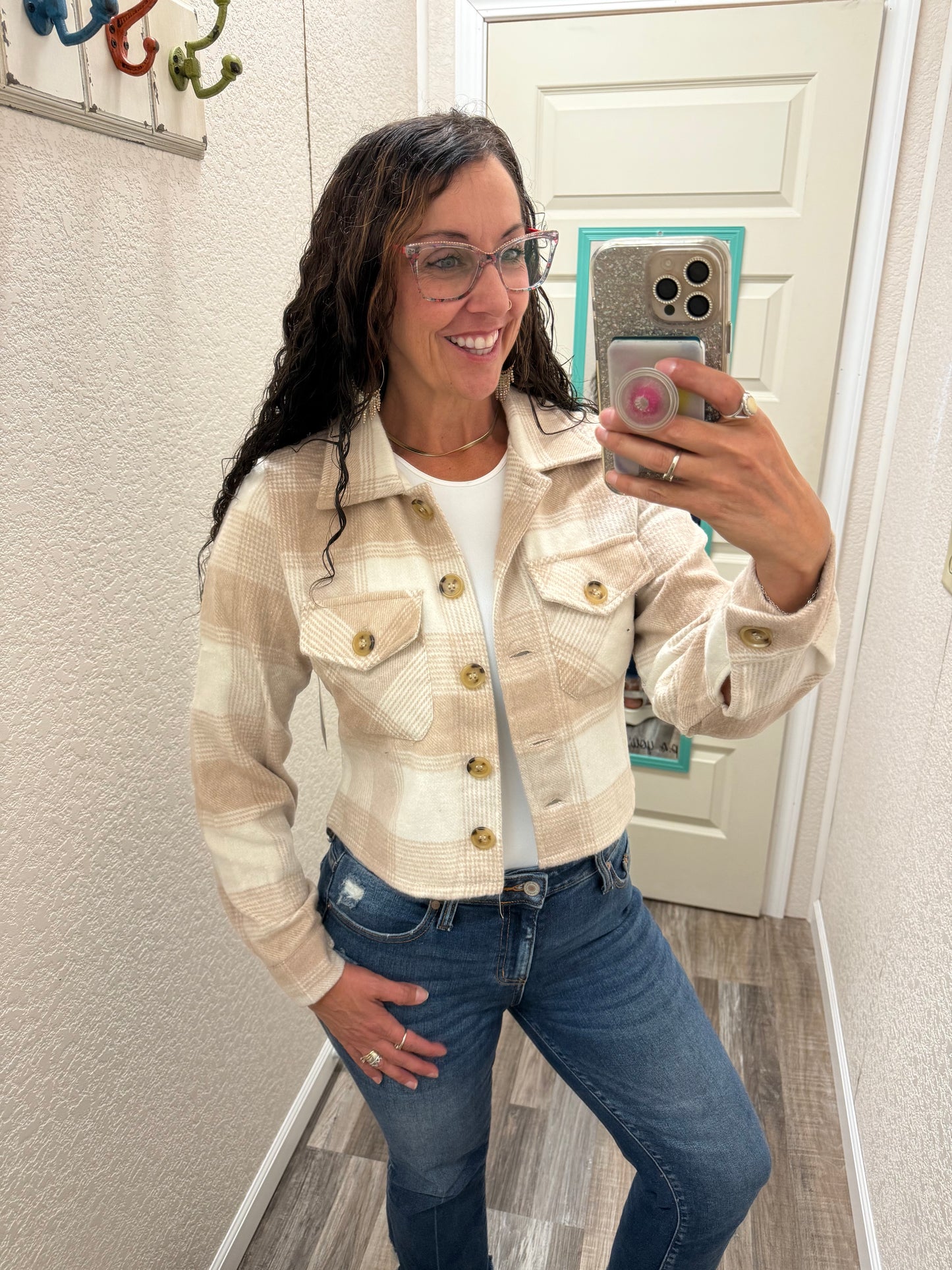 Shania Cropped Flannel Shacket