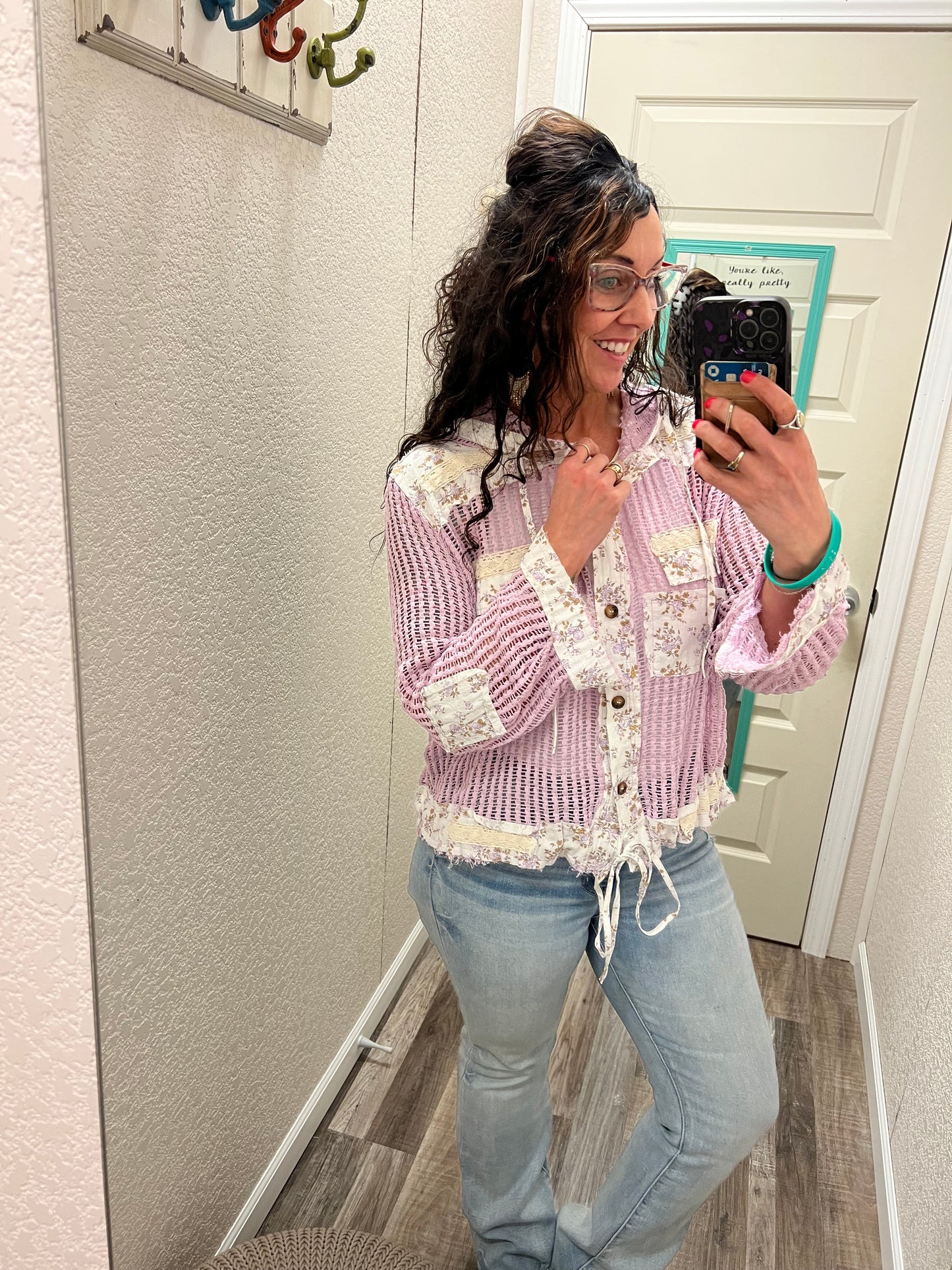 Lulu Crochet Button Up Hoodie