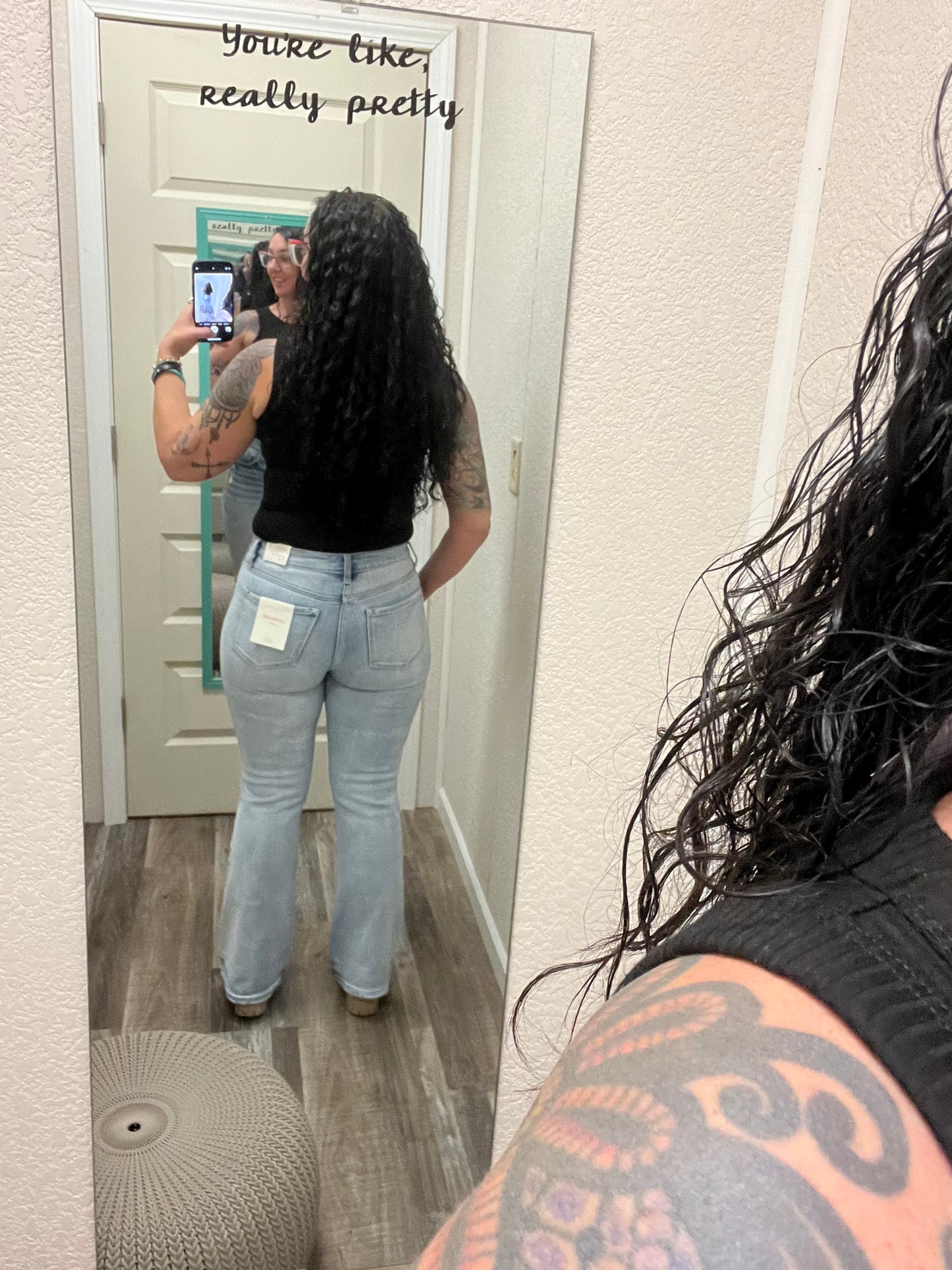 Blondie Bootcut Lovervet Distressed Hem Jeans