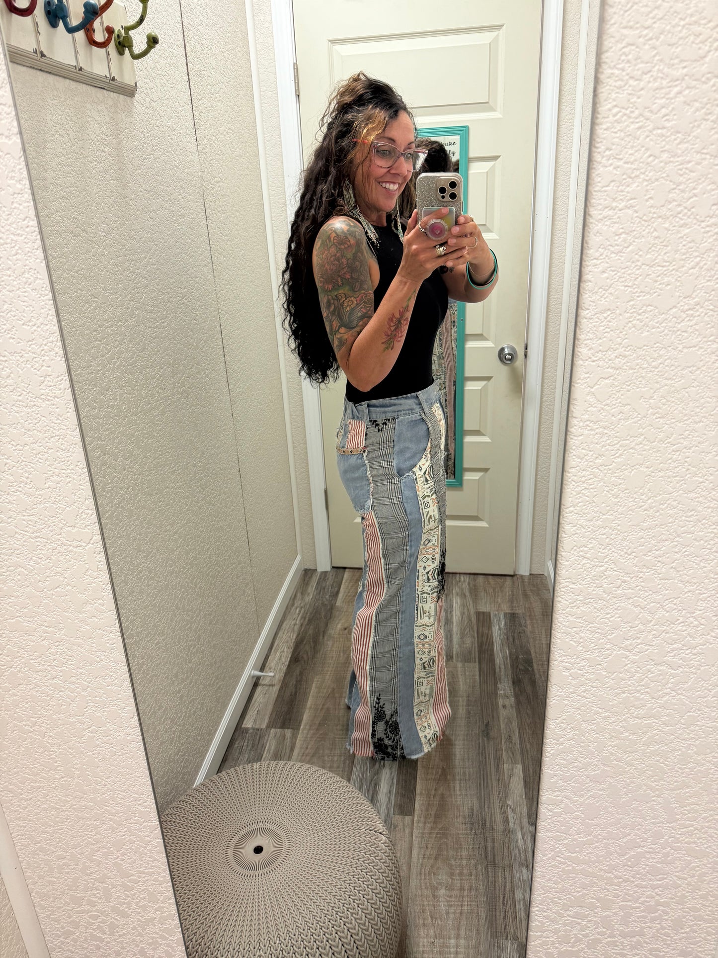 Deena Patchwork Flare Pants