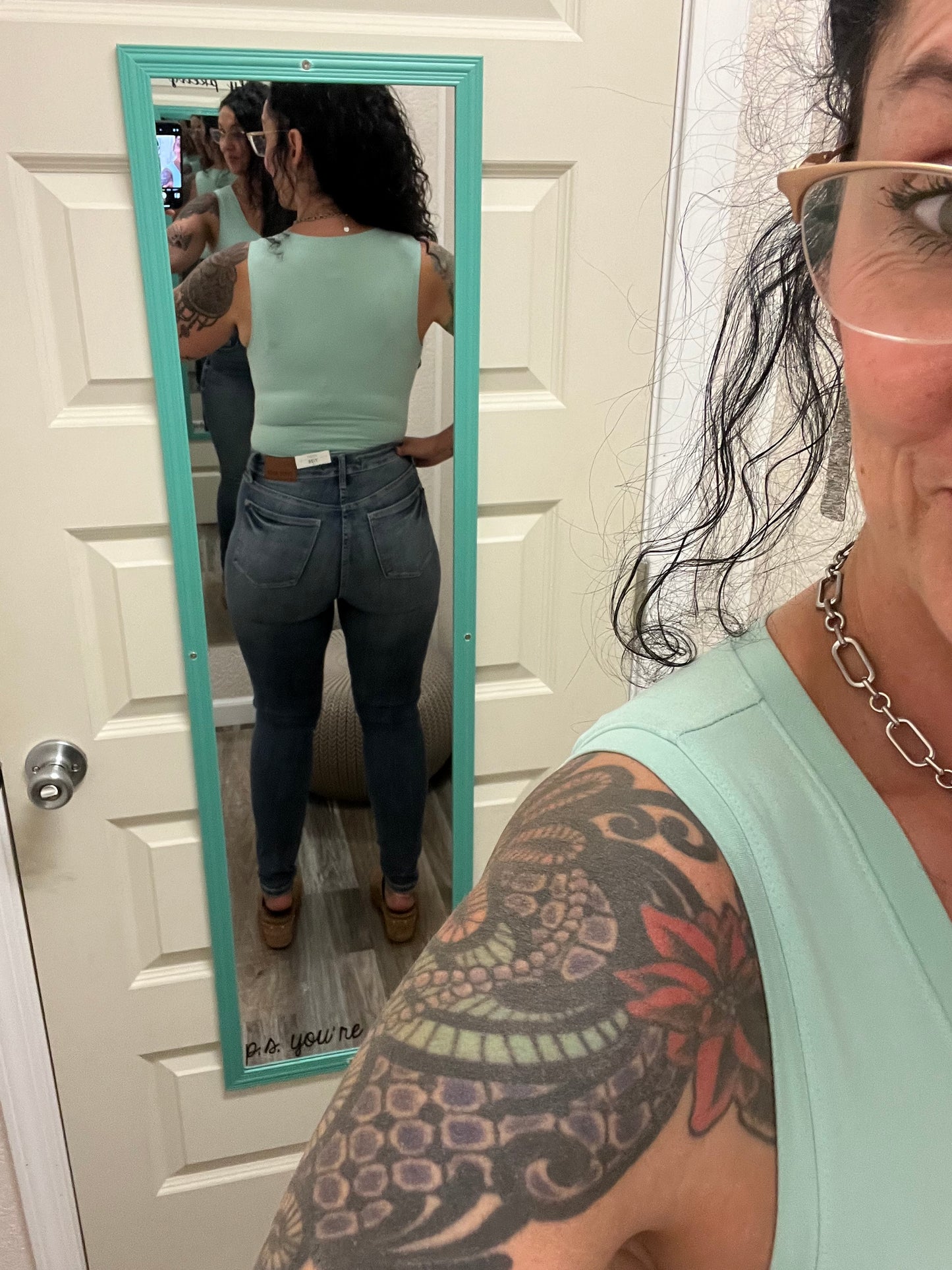 Allie - Judy Blue- HW Tummy Control Contrast Wash Skinny Jean