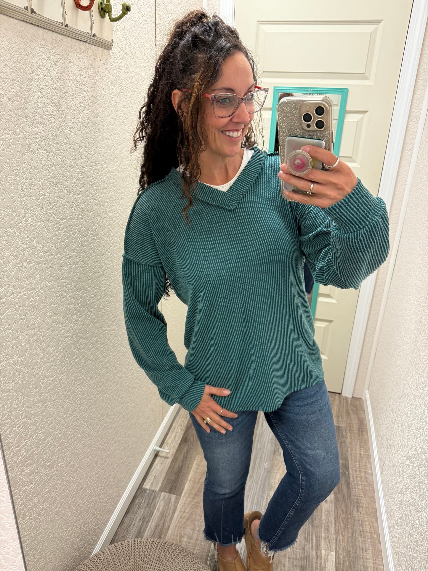 Autumn Nights Ribbed Long Sleeve Top