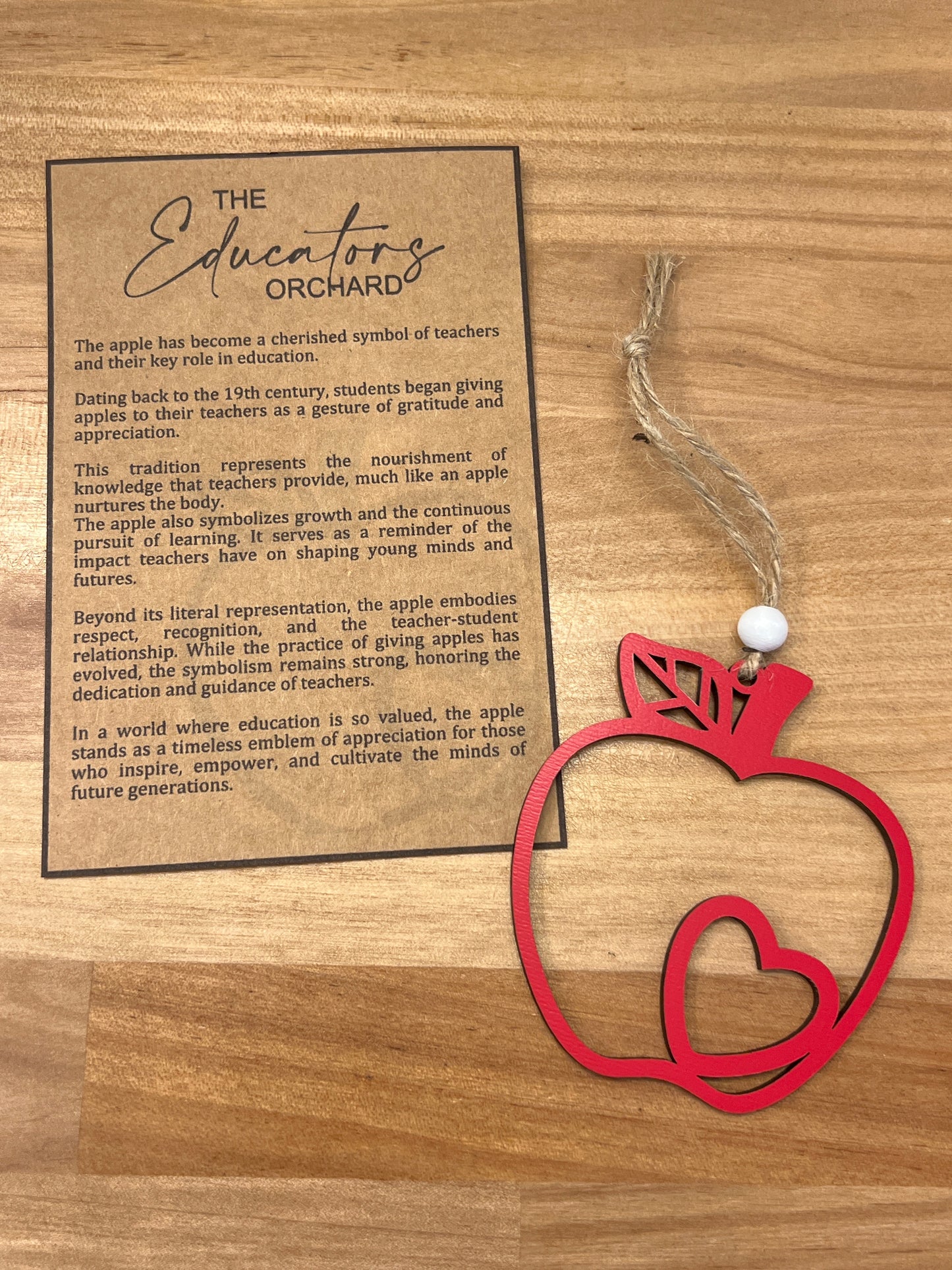 Educators Orchard Teacher story card ornament