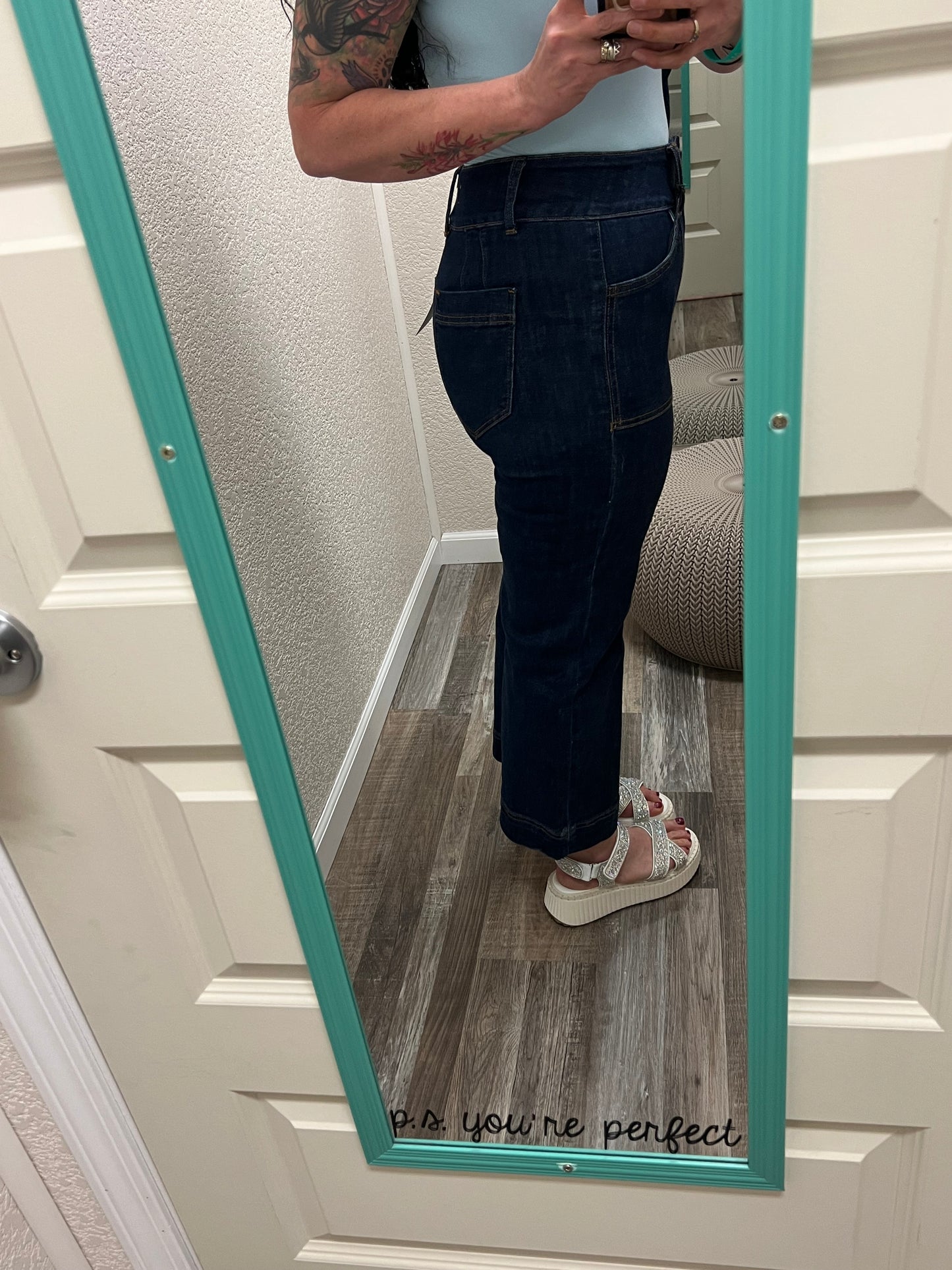 Michelle Cropped Wide Leg Mica Denim Pants