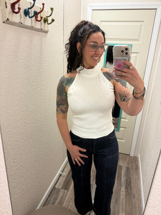 Melinda Bling Halter Tank Tops literally