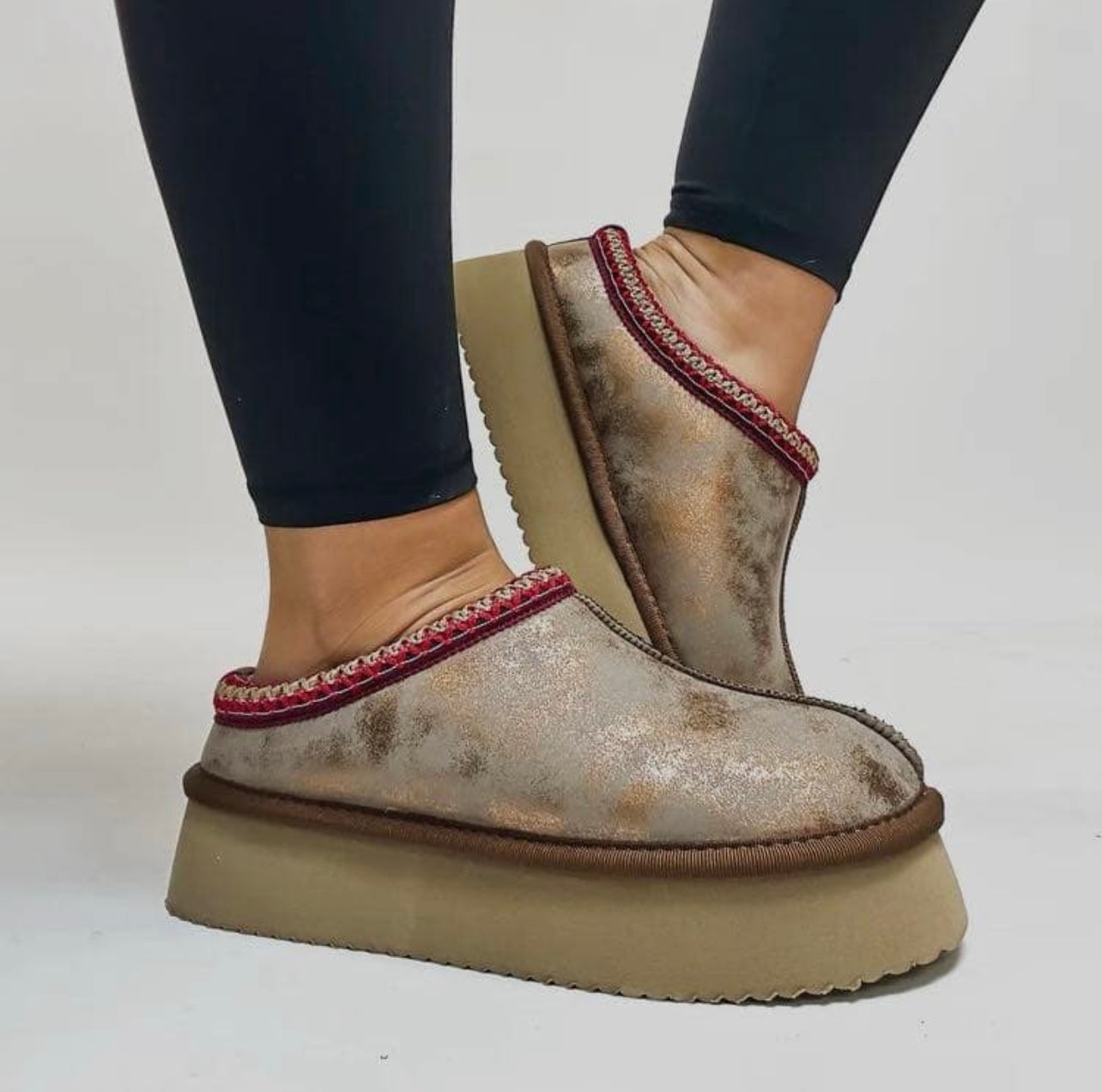 Washed Bronze Metallic Pillow Talk Mules