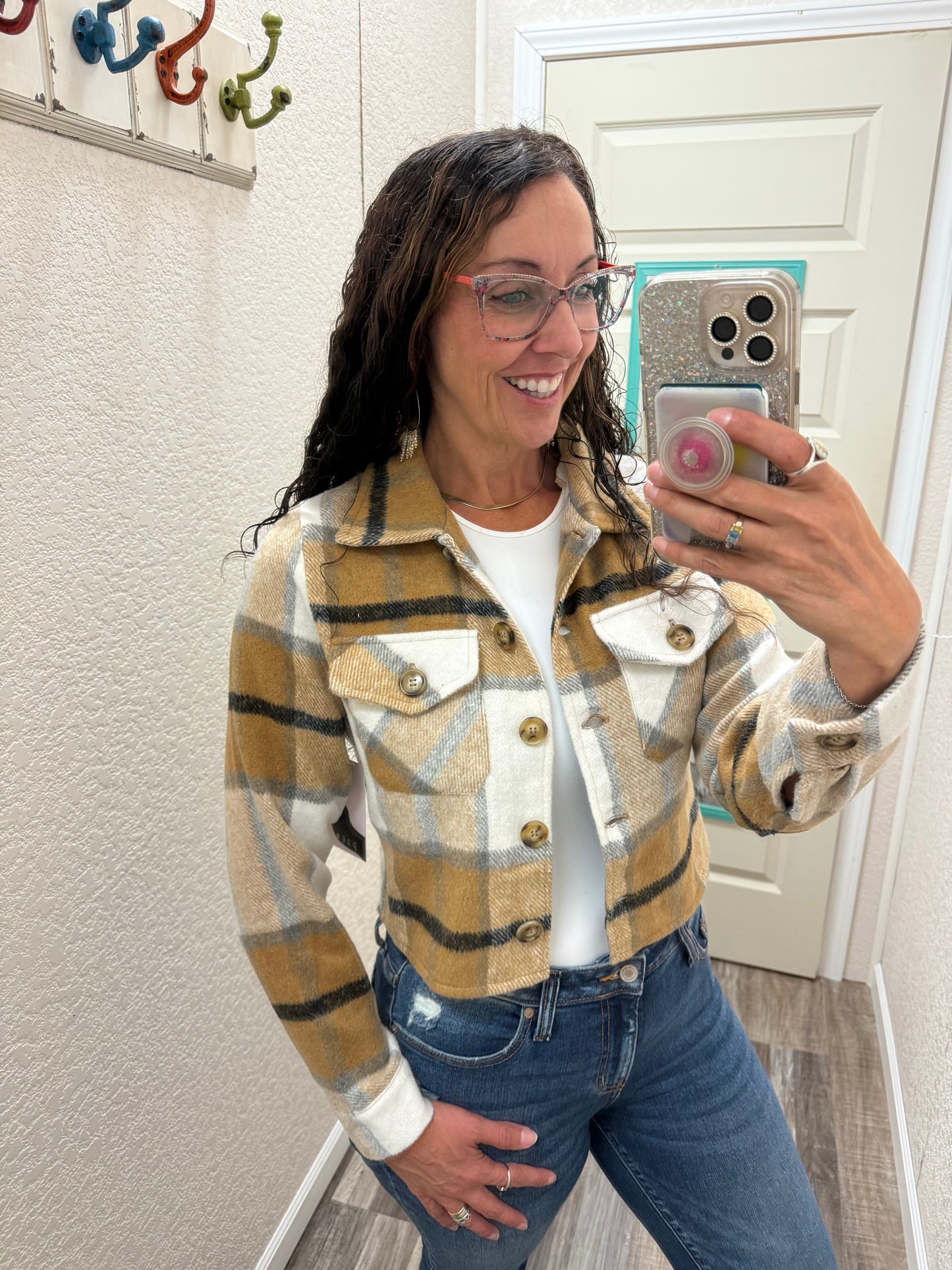 Shania Cropped Flannel Shacket