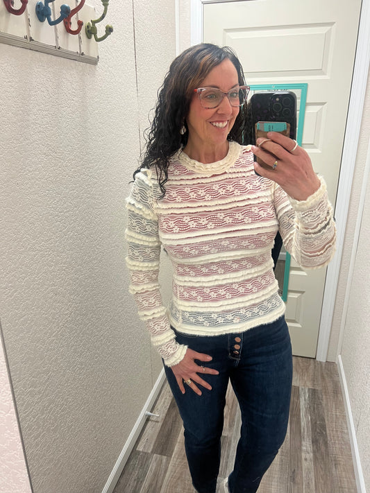 Ivory Night on the Town Long Sleeve top