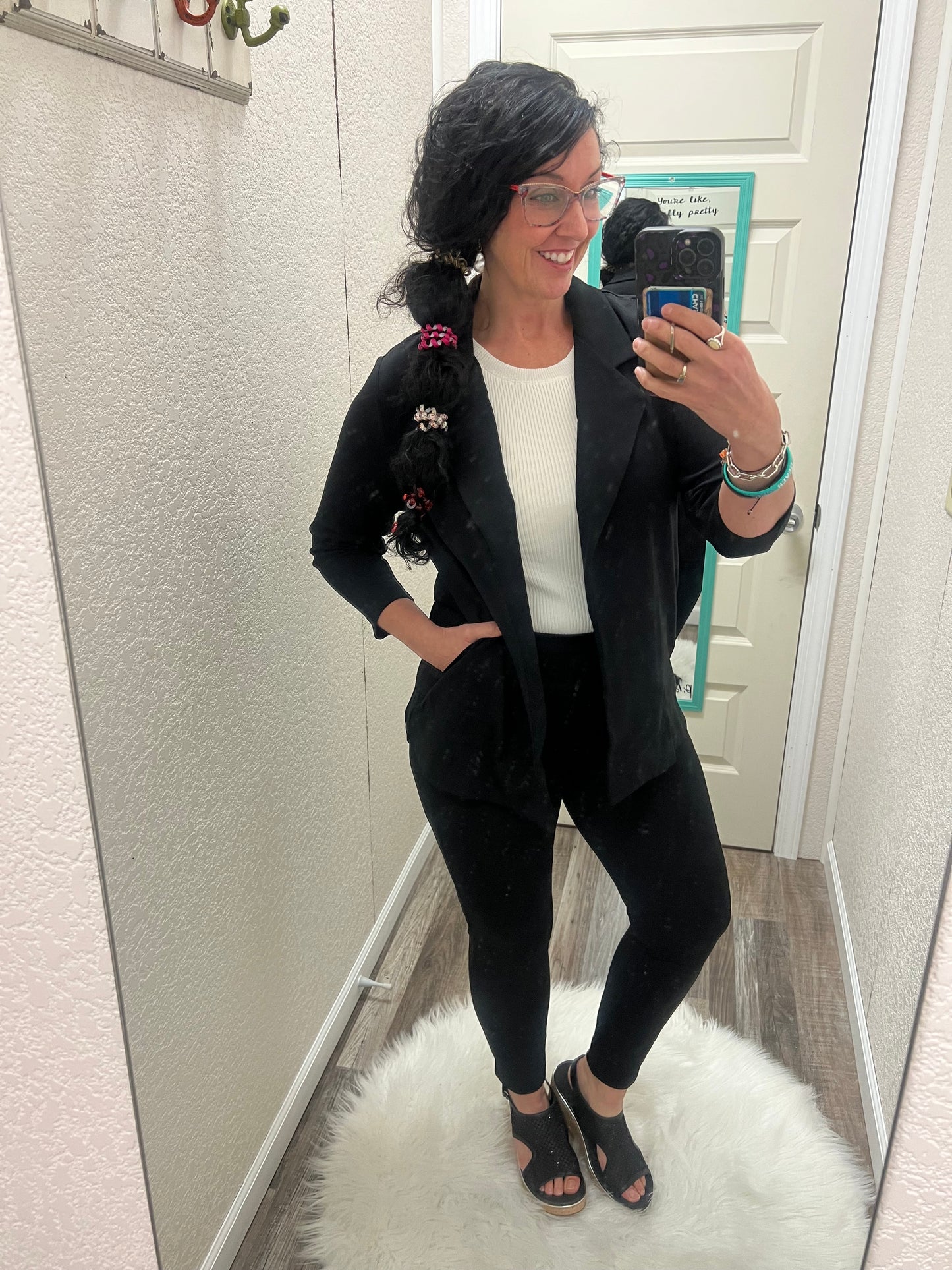 Magic 3/4 Sleeve Blazer - Black