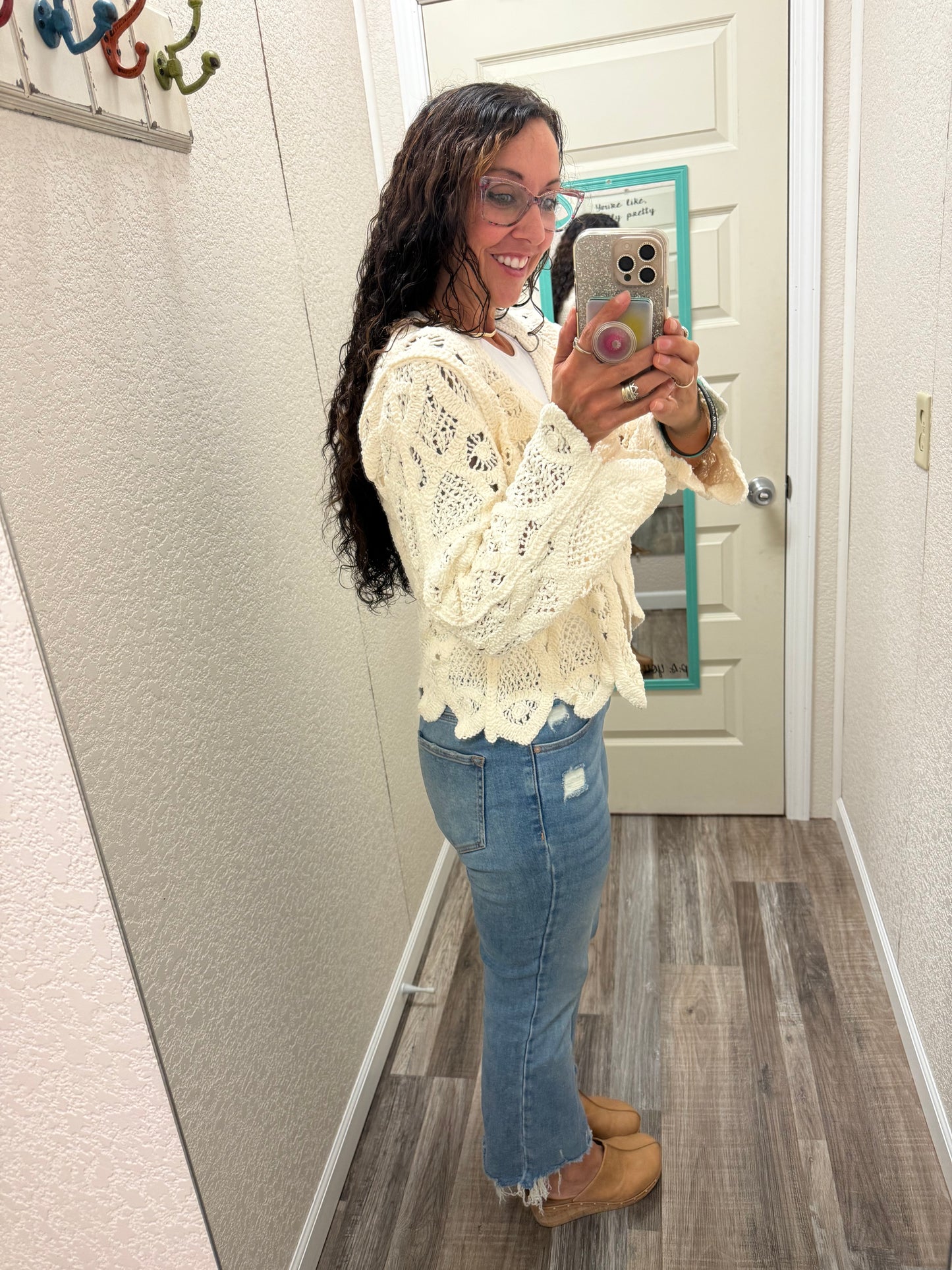 Denali Long Sleeve Crochet Cardigan