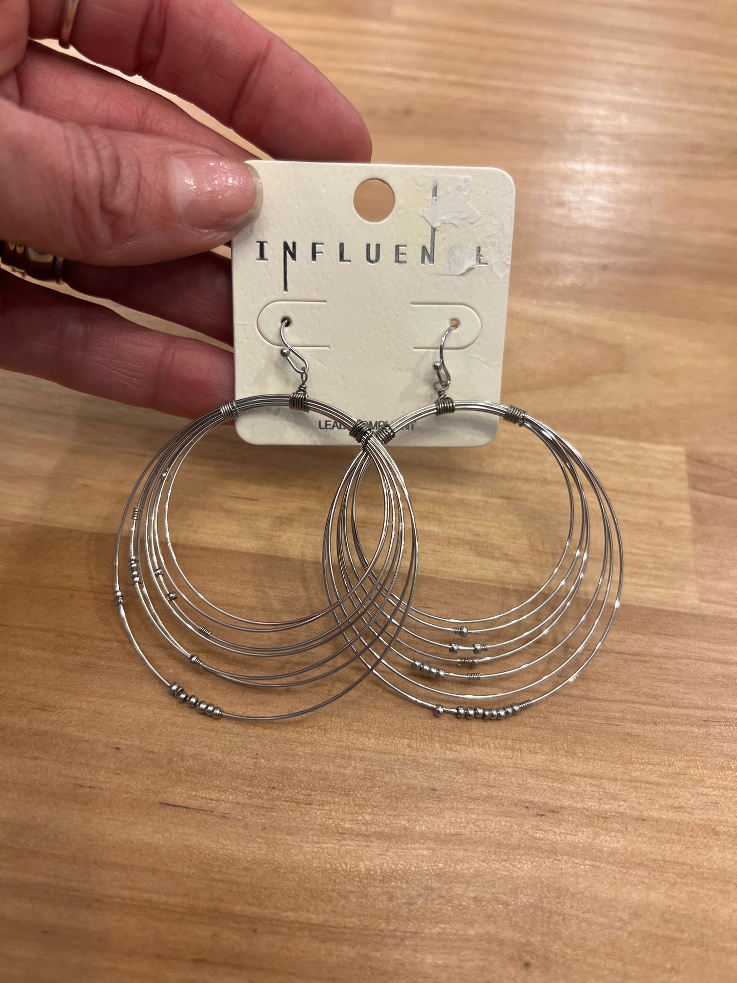 Silver Strands Hoops Earrings